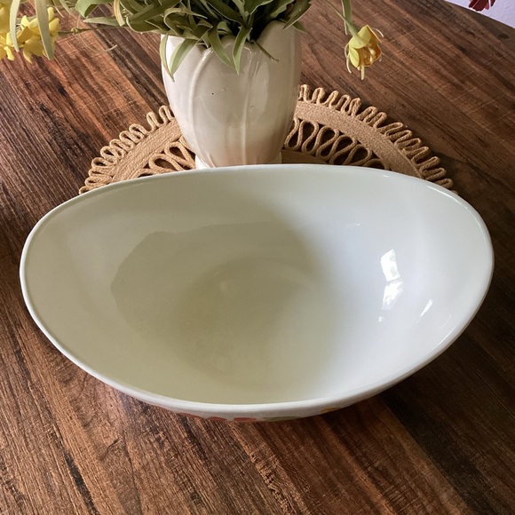 Pier 1 "Flowers" Earthenware Hand Painted Large Serving Bowl - Picture 4 of 8